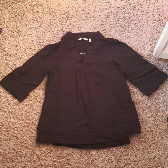 NWOT Soft Surroundings Lucie tunic lightweight black 3/4 sleeve size small - Picture 2 of 6